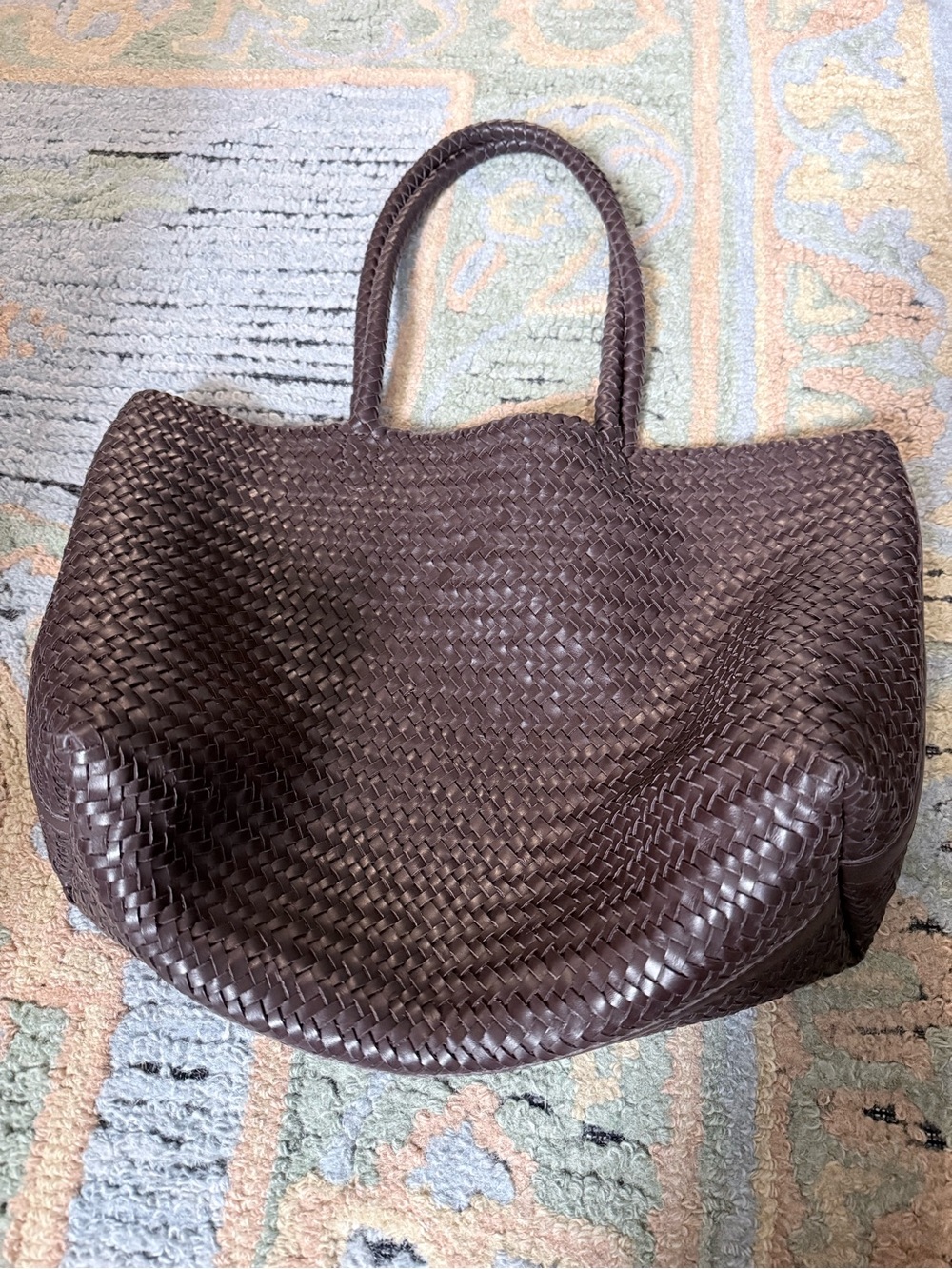 Madewell woven leather tote with pouch ( SET)